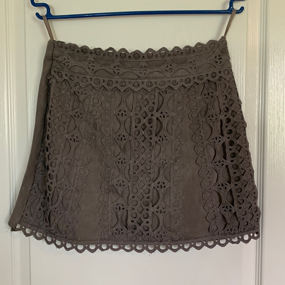 Suede Laced Skirt